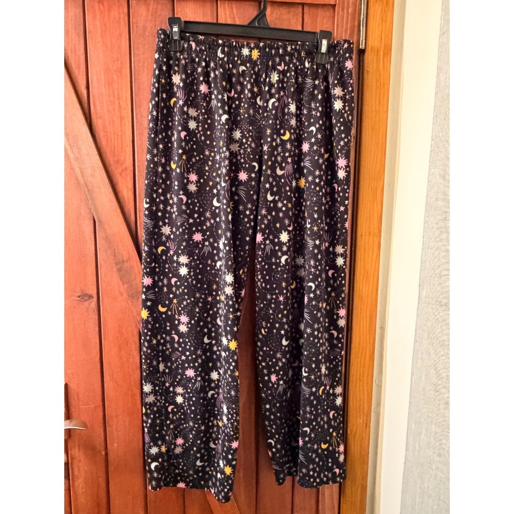 Comfort Code by Cuddl Duds Celestial Moon Star‎ Pajama Pants Black Small